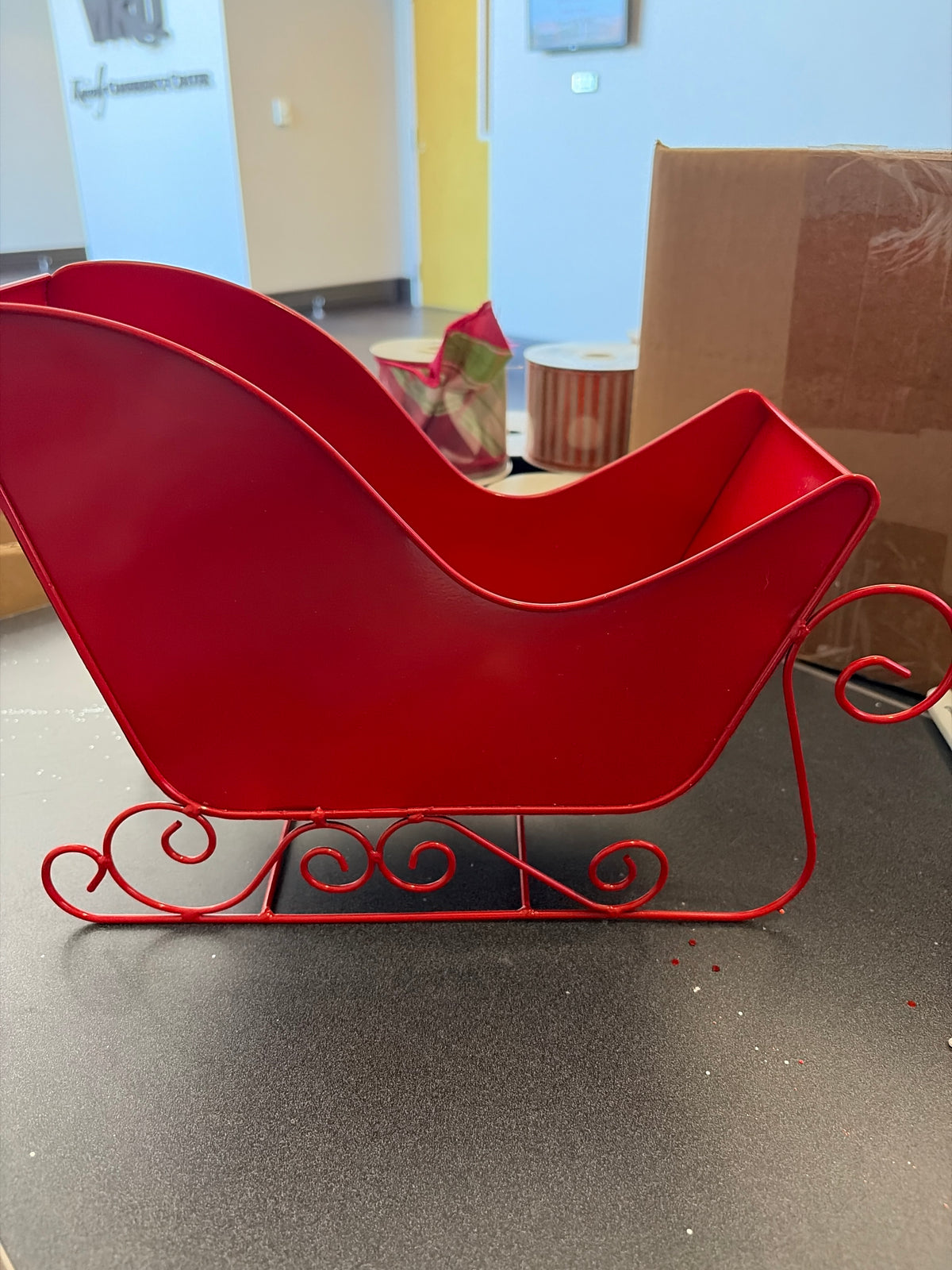 Large solid red event sleigh Brian Lane Designs