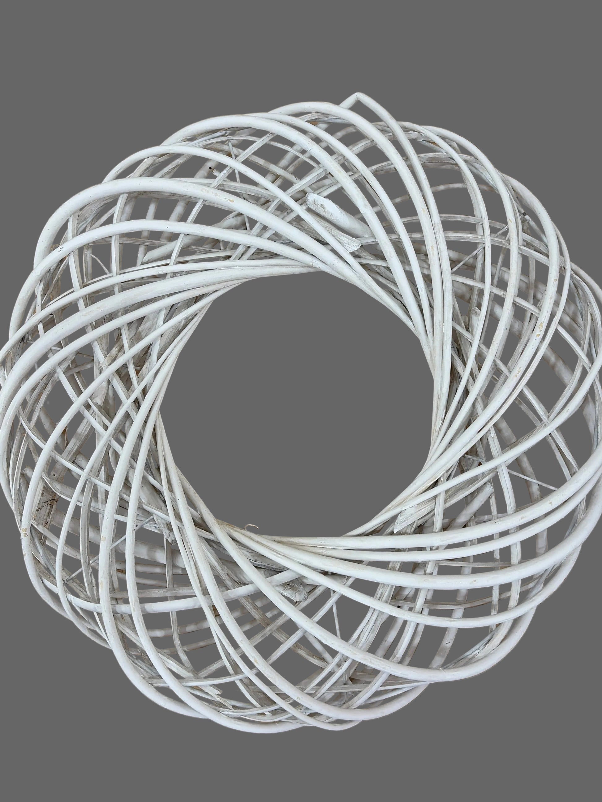 Deluxe White Willow Wreath Base | Natural Twig Grapevine Style Wreath Form for DIY Seasonal Door Decor LFI