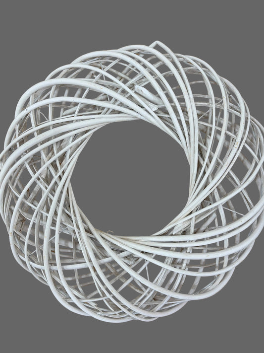 Deluxe White Willow Wreath Base | Natural Twig Grapevine Style Wreath Form for DIY Seasonal Door Decor LFI