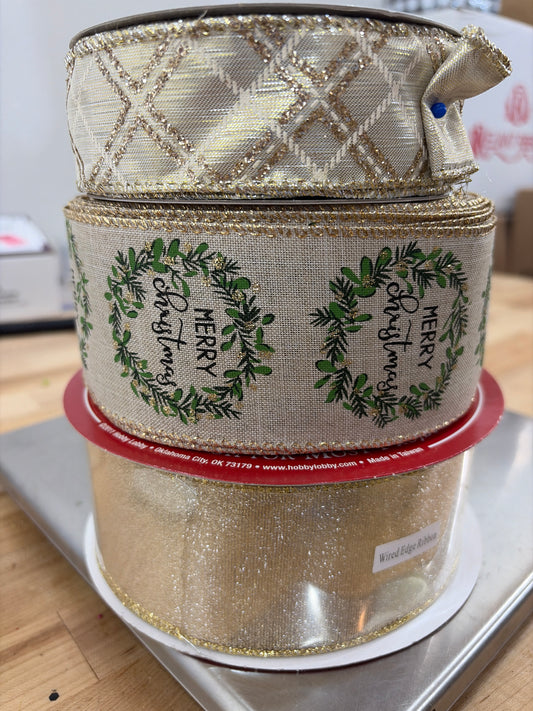 3pc Large Christmas ribbon