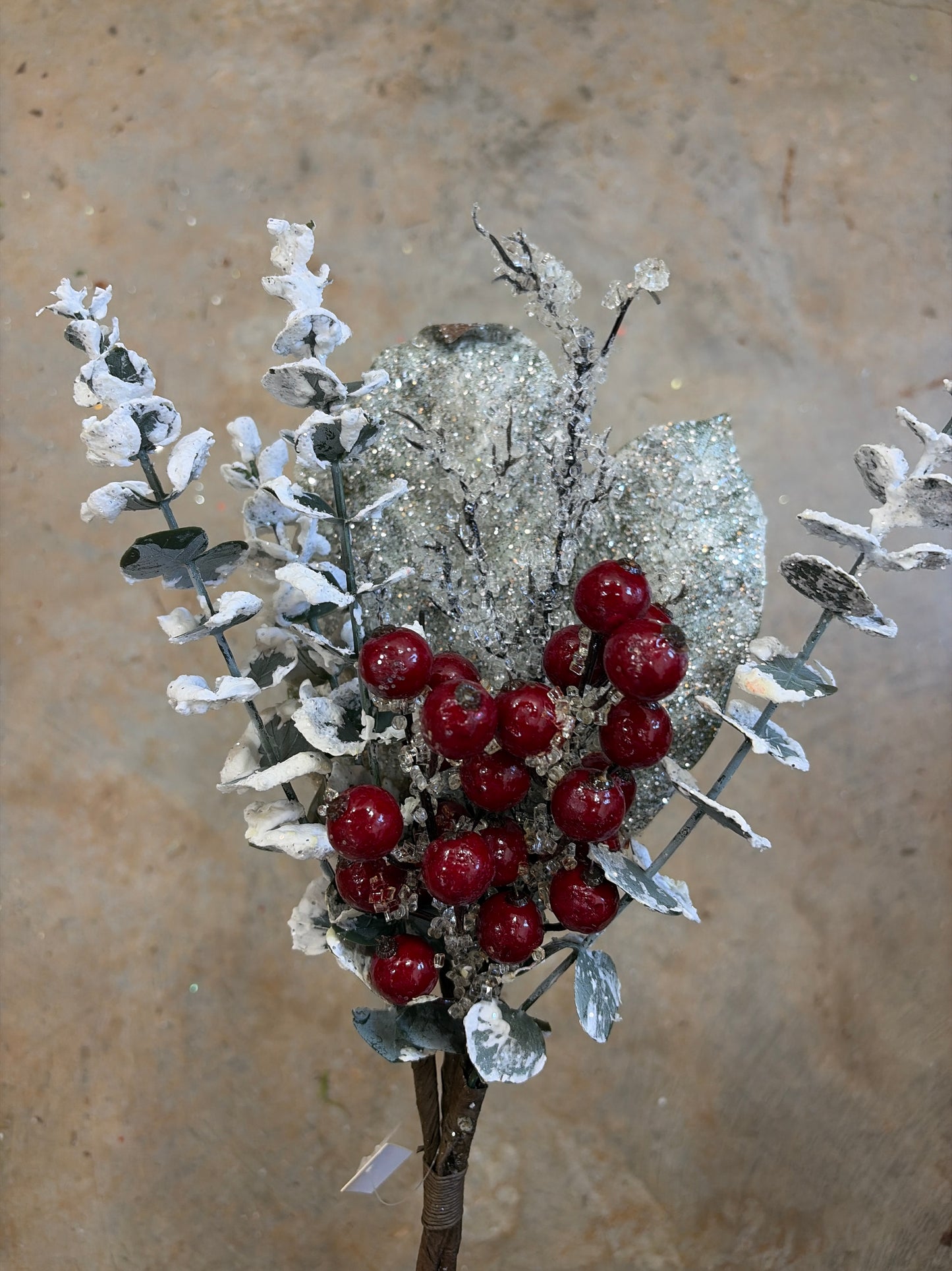 18in Snow & Glitter Green Red Mix - Premium Greenery for Wreaths, Arrangements and Home Decor Craig Bachman