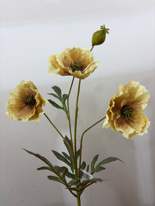 27in Beige Autumn Poppy - Premium Florals for Wreaths, Arrangements and Home Decor CRI