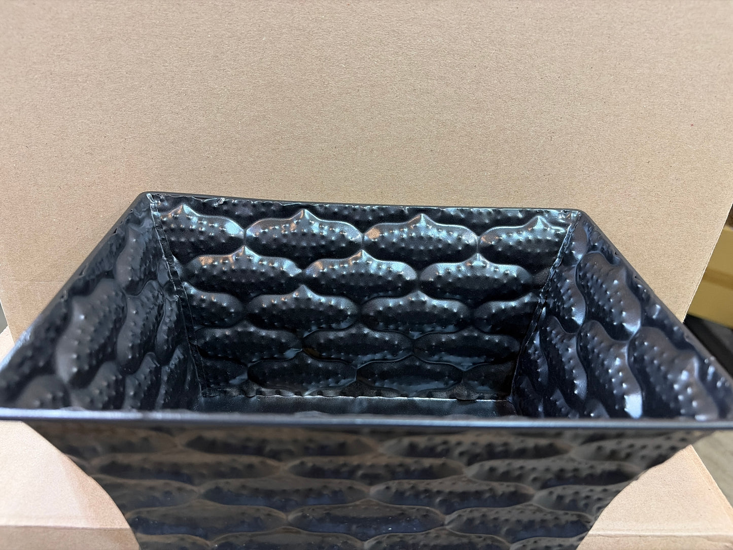 8.5x6in Rectangle Earth Mosaic Black Container