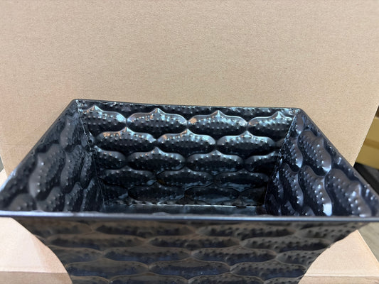 8.5x6in Rectangle Earth Mosaic Black Container
