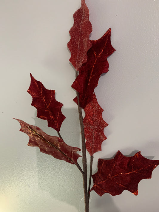 Burgundy Glitter Holly