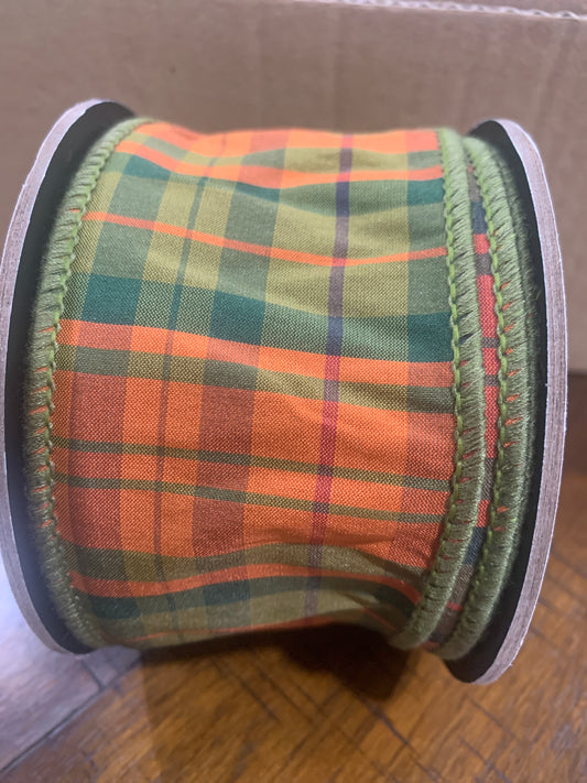 2.5inx10yd Fall Plaid Dupioni