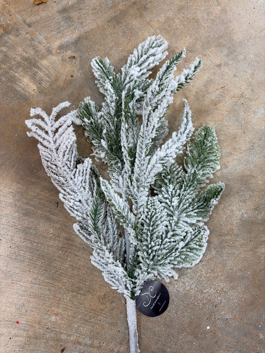 18in Flocked Mix Pine David Christopher