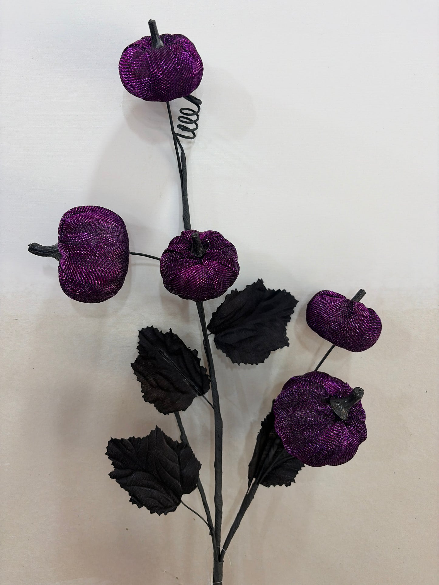 29in Metallic Purple Black Pumpkin Spray