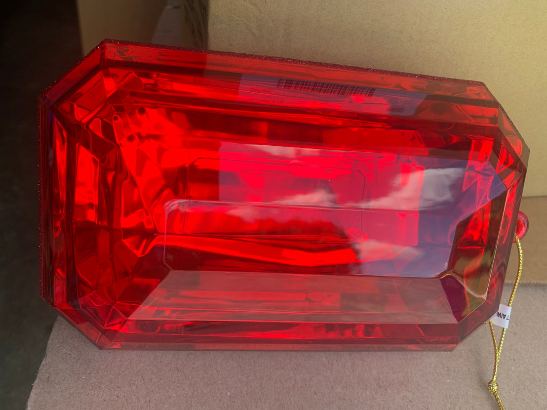 9in Acrylic Gem Stone RED