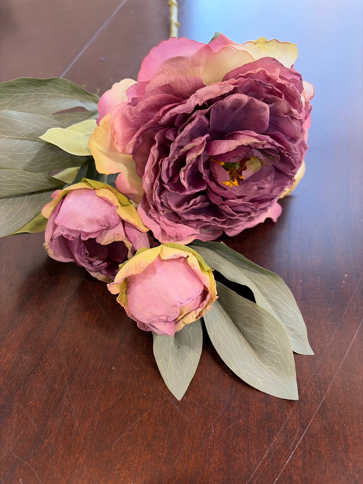 25in Mauve/Purple Peony Bloom & Buds - Premium Florals for Wreaths and Home Decor