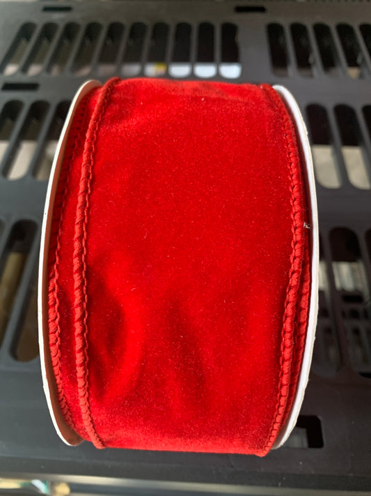 20YARD x 2.5in Velvet RED w/RED EDGE