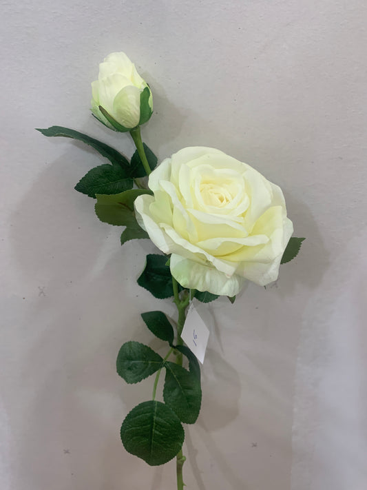 27in White Real Touch Rose Spray