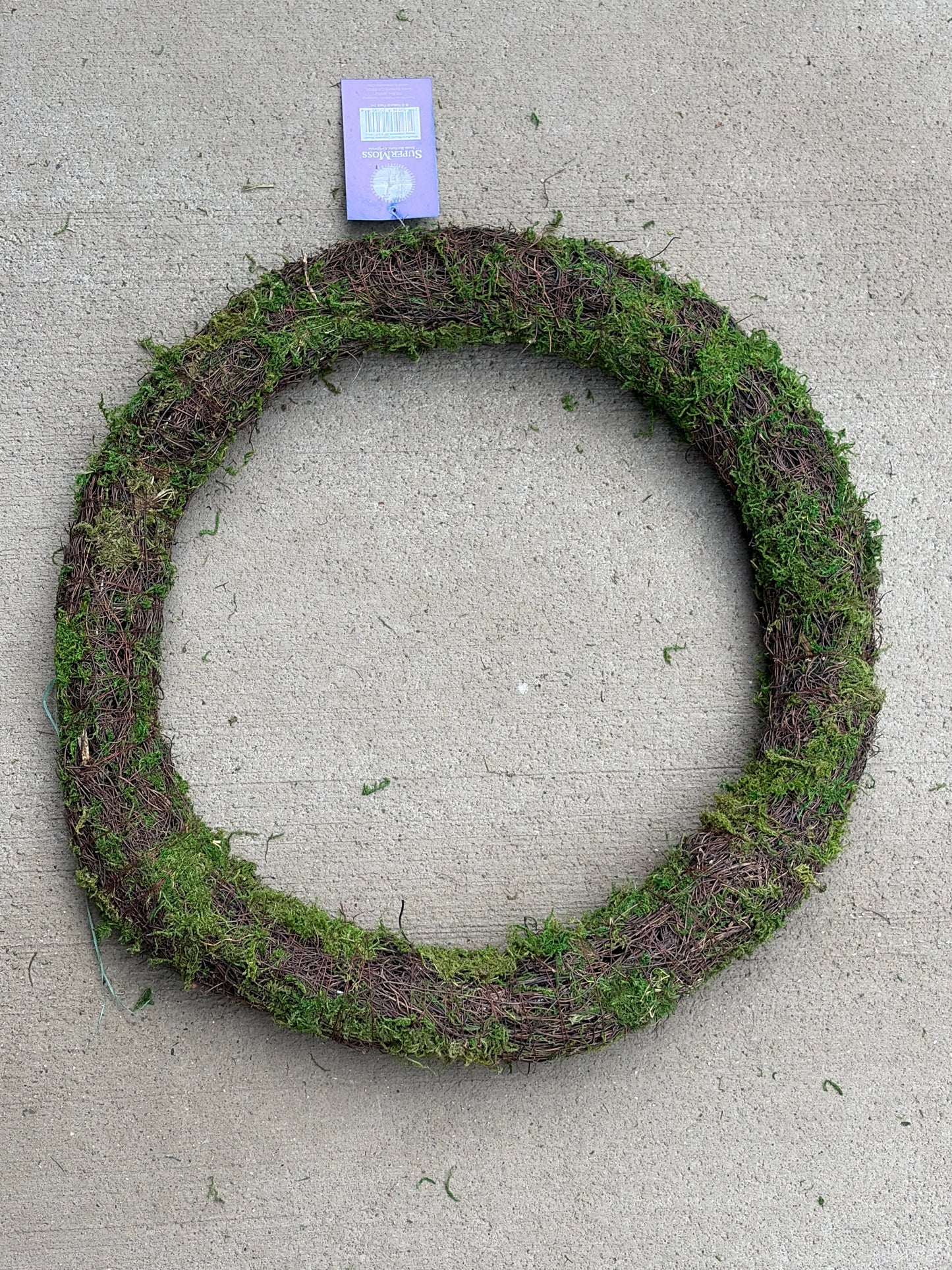 20in ROUND Woodland Wicker/Moss Wreath Frame