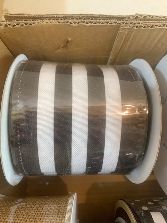 4inx10yd HorizStripe Canvas BLK/WHT