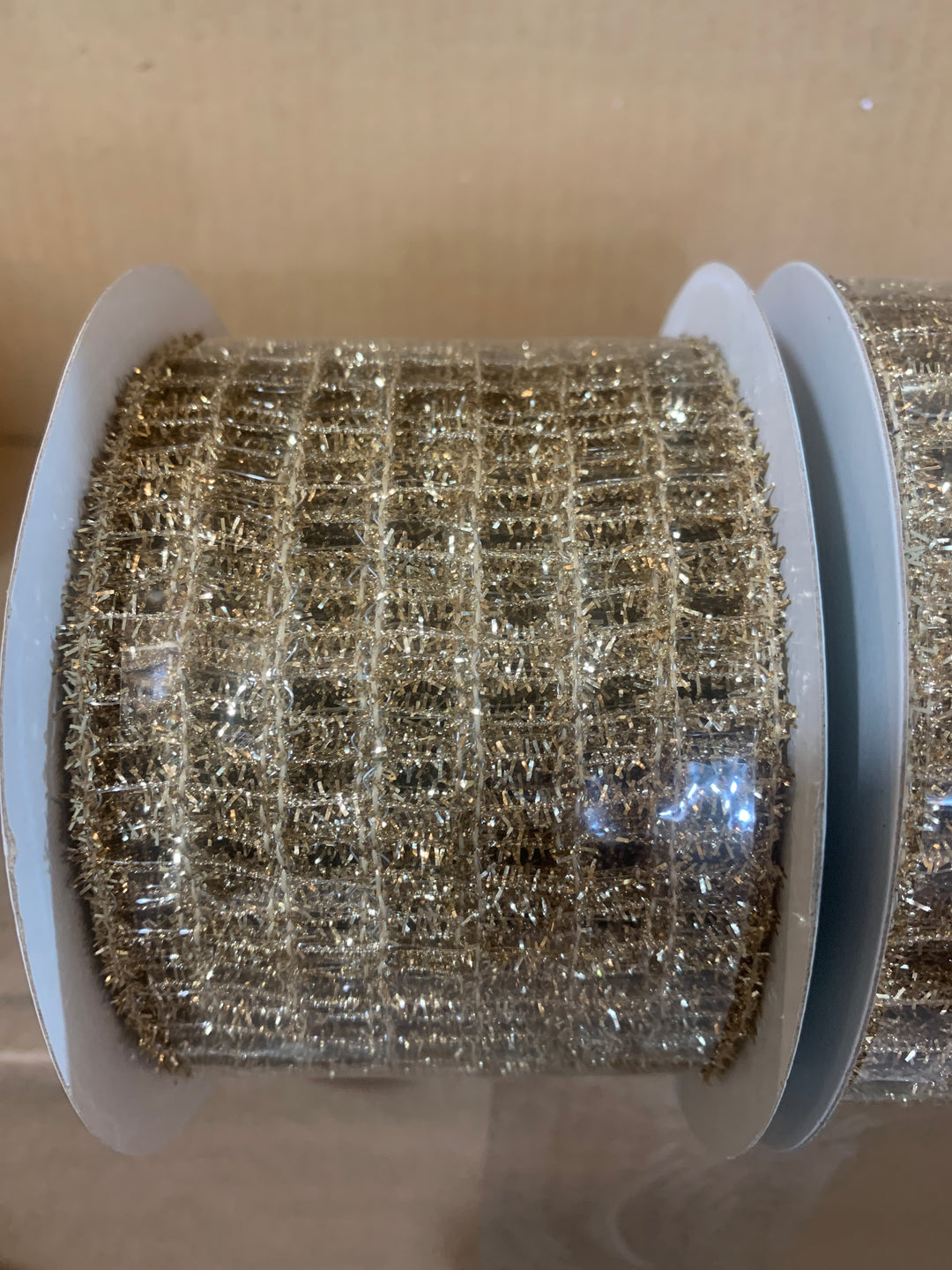 2.5inx10yd Metallic Mesh CHAMPAGNE