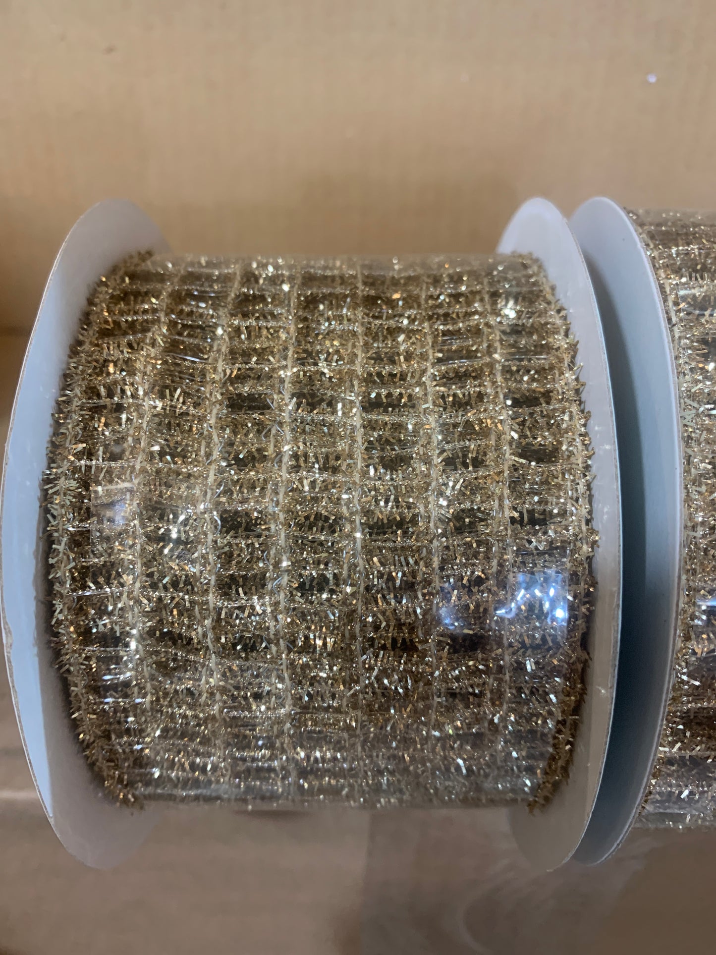 2.5inx10yd Metallic Mesh CHAMPAGNE