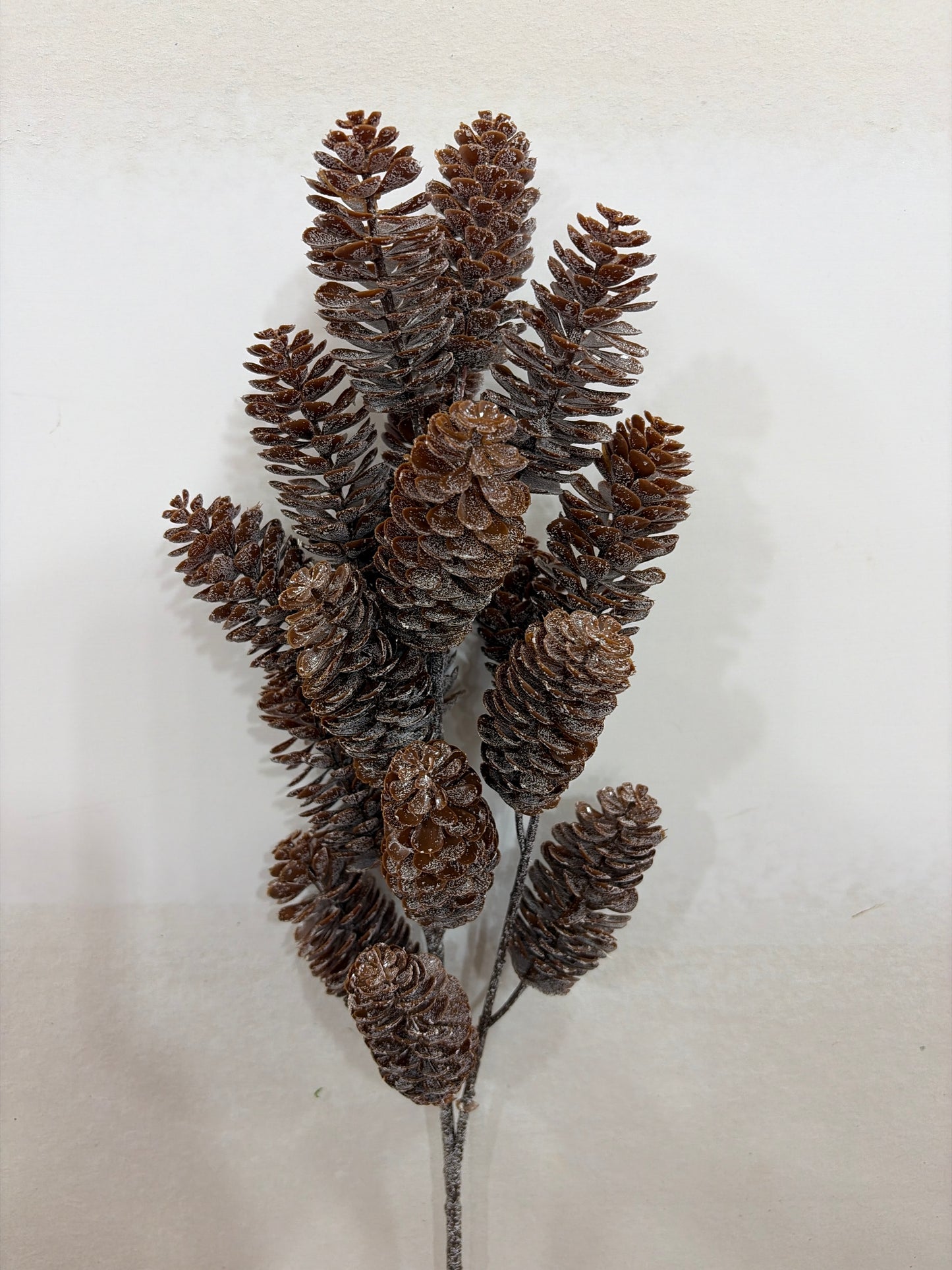 23in Artificial Pine Cone Branch (17 cones) - Premium Artificial Greenery for Wreaths, Arrangement & Home Decor LFI
