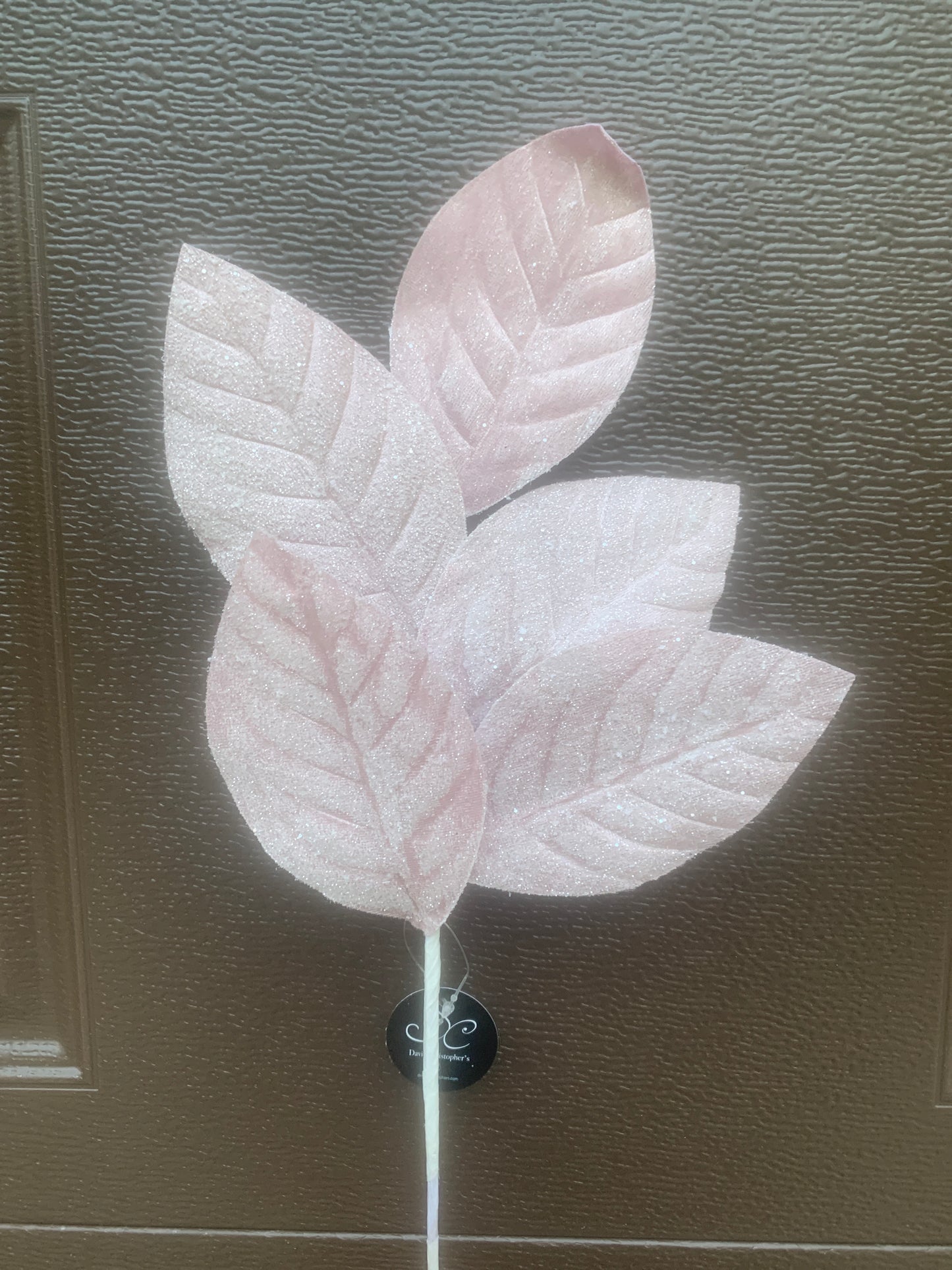 19in Frozen PINK Magnolia Leaves