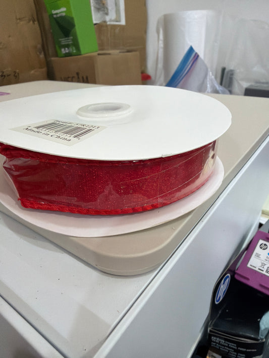 1inx10yd Red Velvet w/Satin Back Ribbon Impressive
