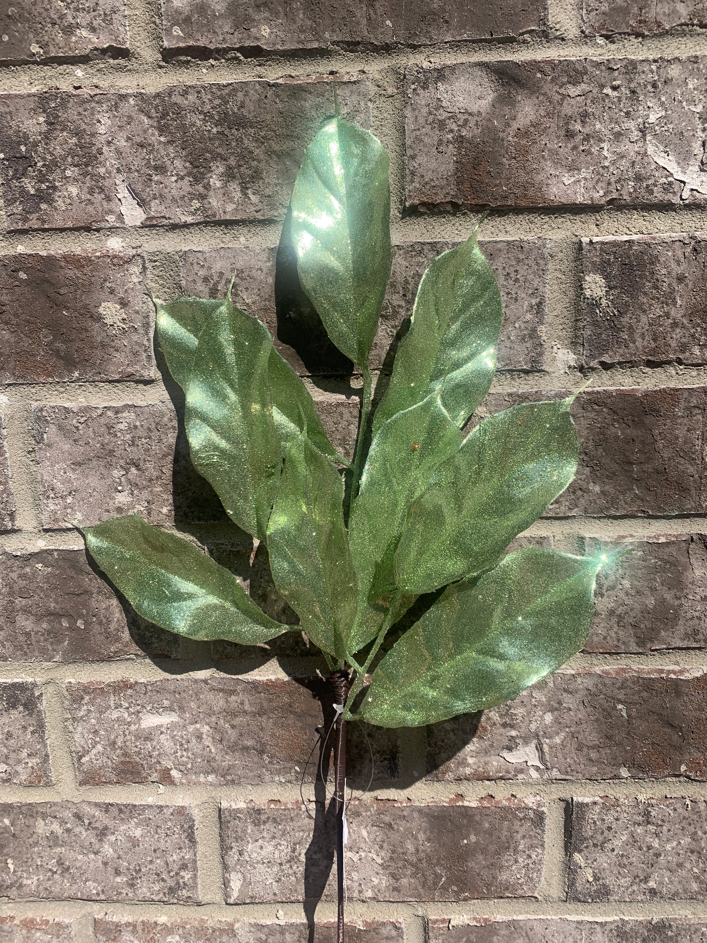 21in Metallic Glitter Magnolia Leaf SAGE