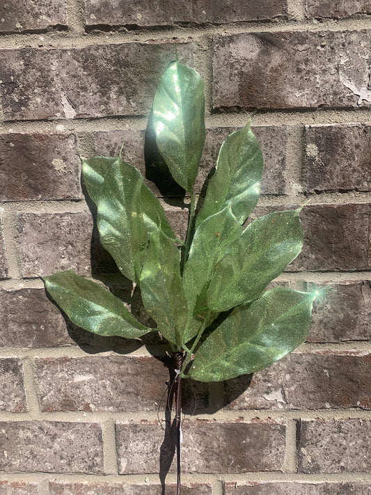 21in Metallic Glitter Magnolia Leaf SAGE