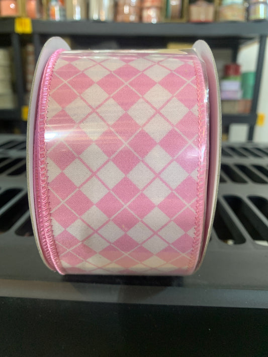 2.5inx10yd Pink Argyle