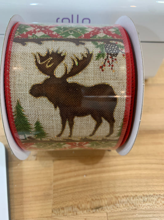 2.5inx10yd Elk/Deer & Lattice Ribbon