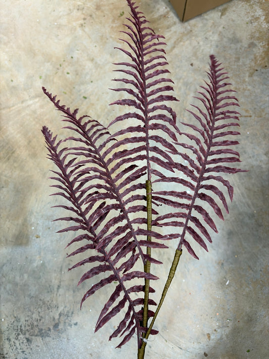 32in Burgundy Fern - Premium Greenery for Wreaths, Arrangements and Home Decor K&K