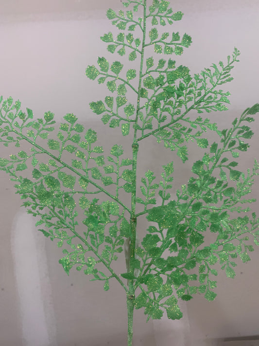 26in Mint Green Glittered Maidenhair Fern