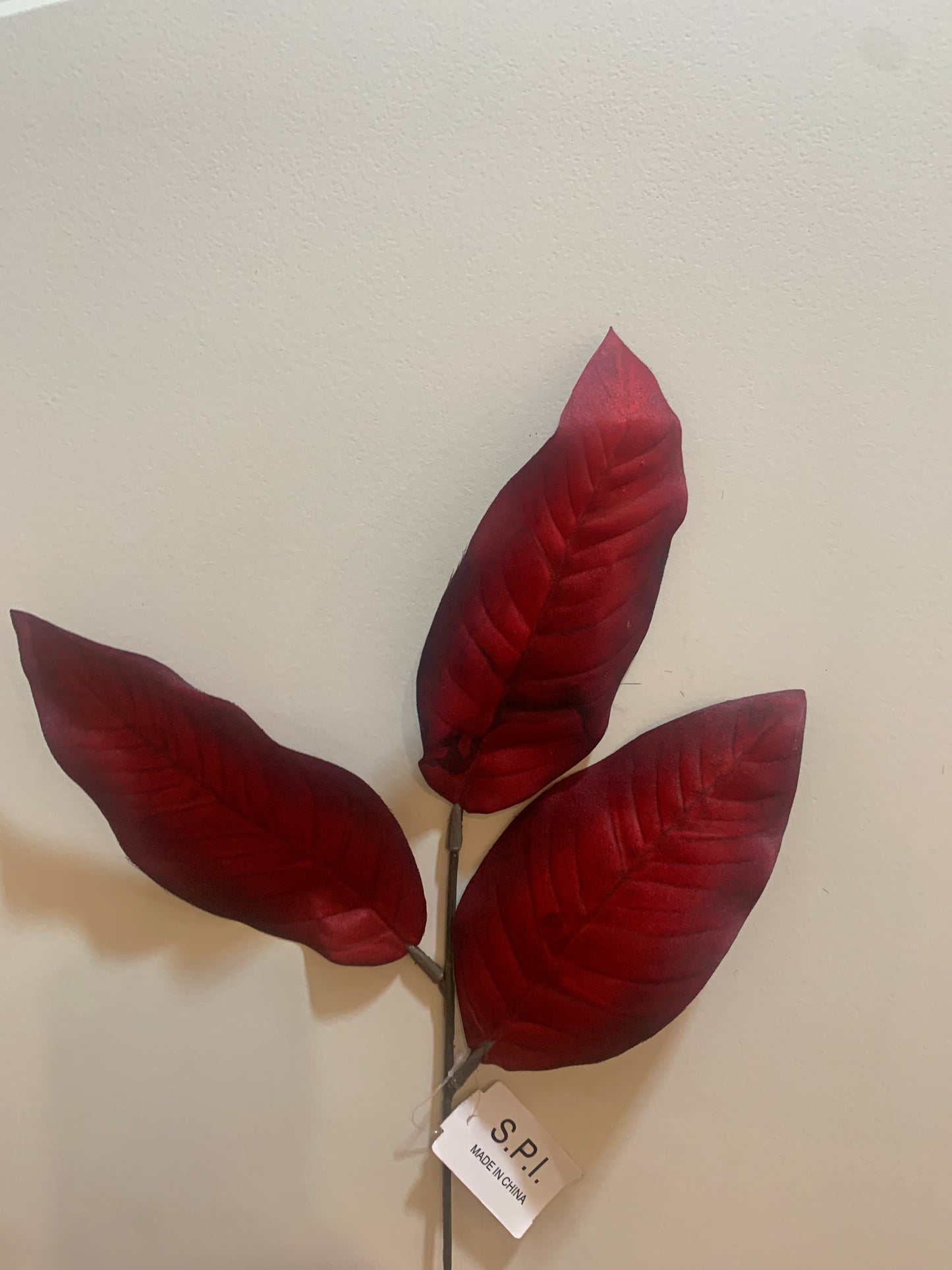 16in Magnolia Leaves X3 Burgundy