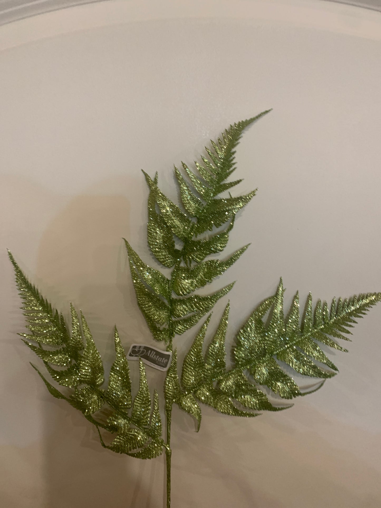 24in Detailed Glitter Fern METALLIC GREEN