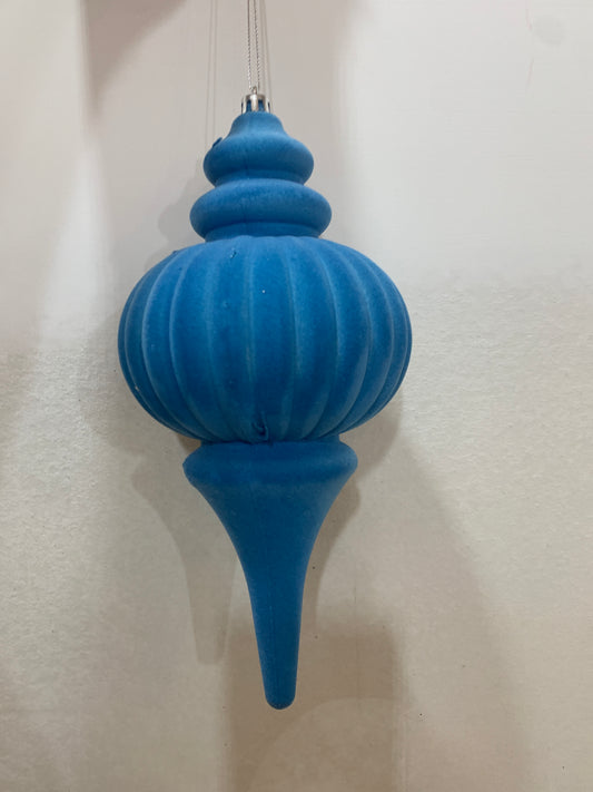 10in BLUE Flocked Finial