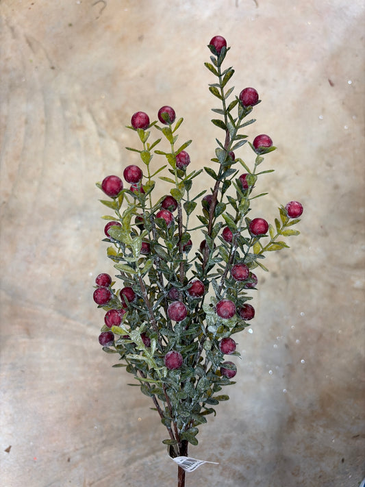 21in Red Berry Leaf Spray - Premium Greenery for Wreaths, Arrangments and Home Decor Allstate