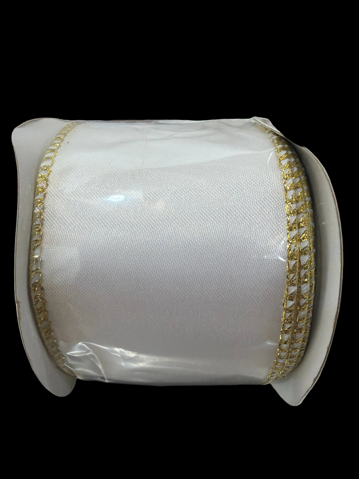 2.5inx10yd Value Velvet WHITE w/Gold Edge Reliant