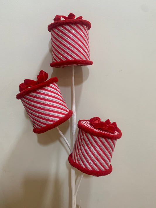 25in Striped Round Package RED/WHITE
