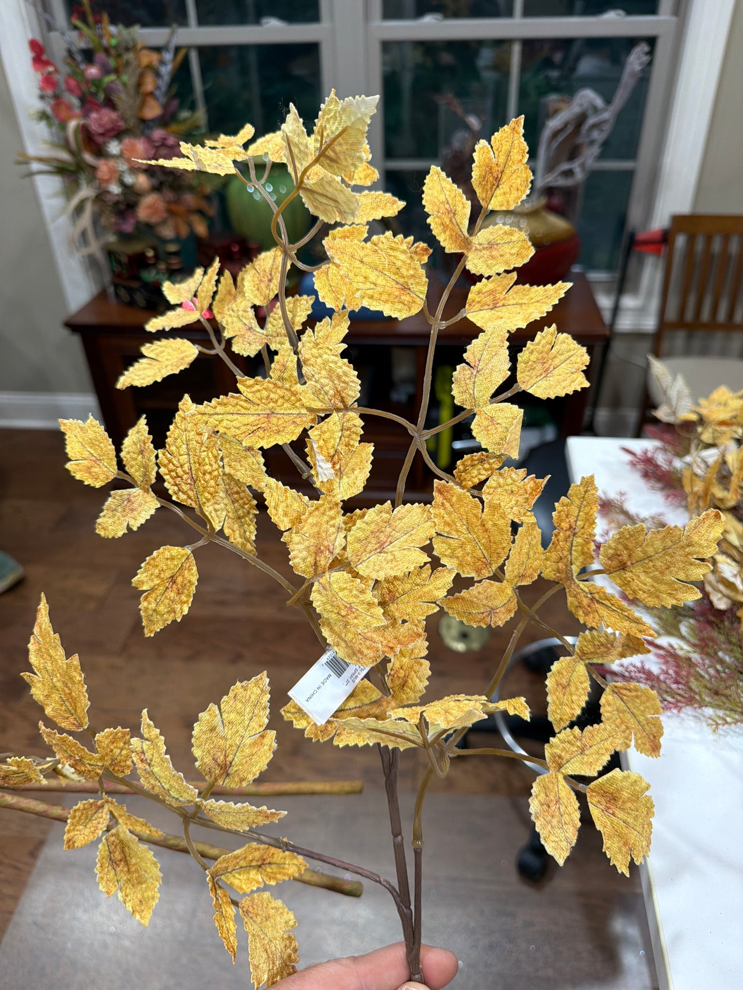 37in Mustard Yellow Leaf Spray - Premium Artificial Greenery for Wreaths, Arrangement & Home Decor Select Artificial