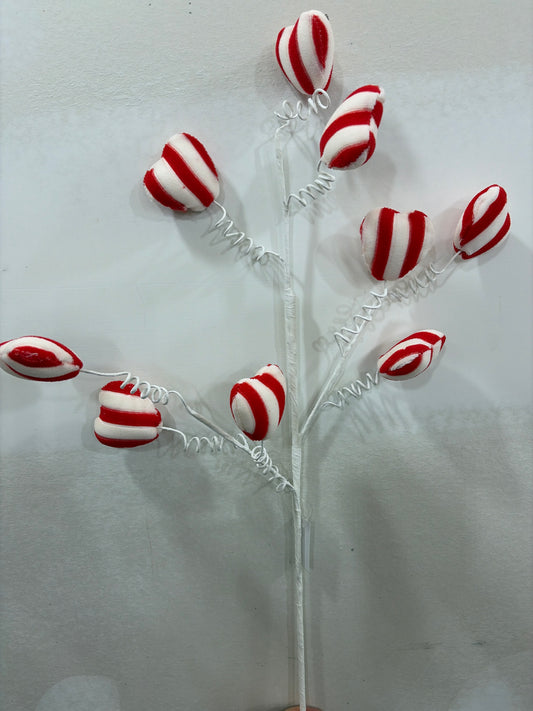 EVENT HERE - 30in Peppermint Hearts Spray Golden Bell