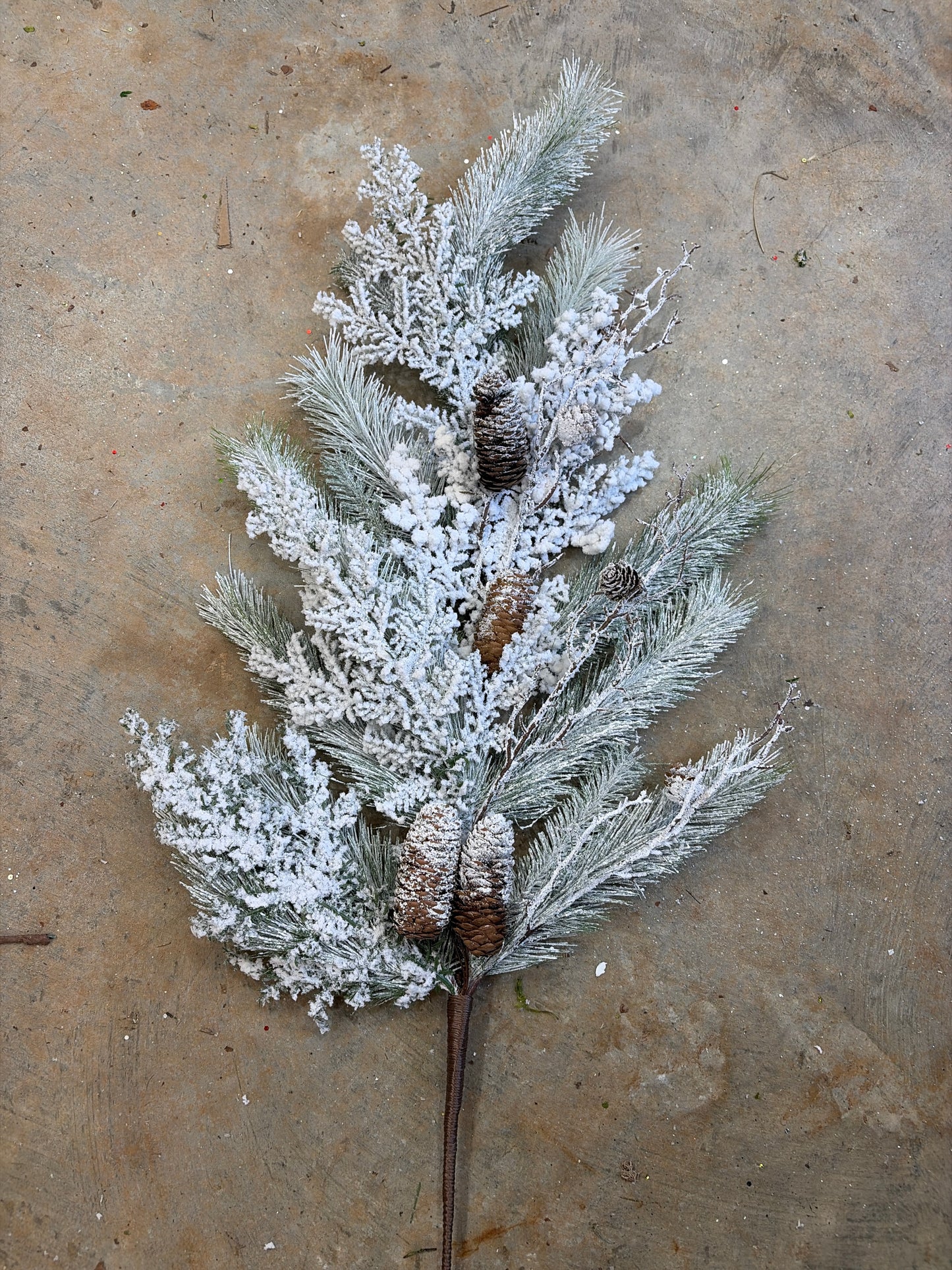 37in Glitter Snow Pine & Cones - Premium Greenery for Wreaths, Arrangements and Home Decor Craig Bachman