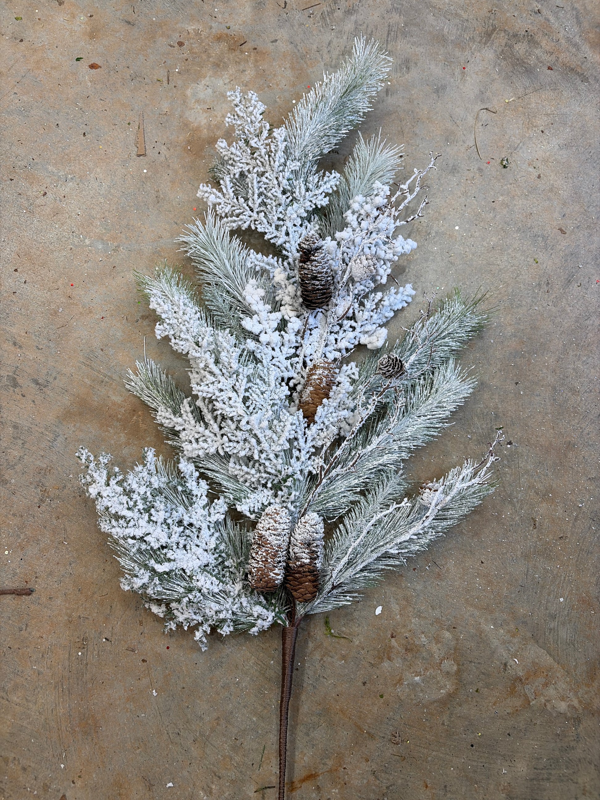37in Glitter Snow Pine & Cones - Premium Greenery for Wreaths, Arrangements and Home Decor Craig Bachman