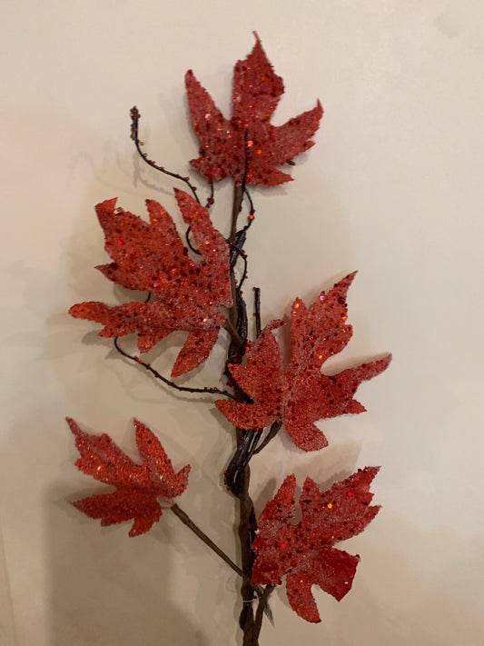 Giltter RED MAPLE Leaves