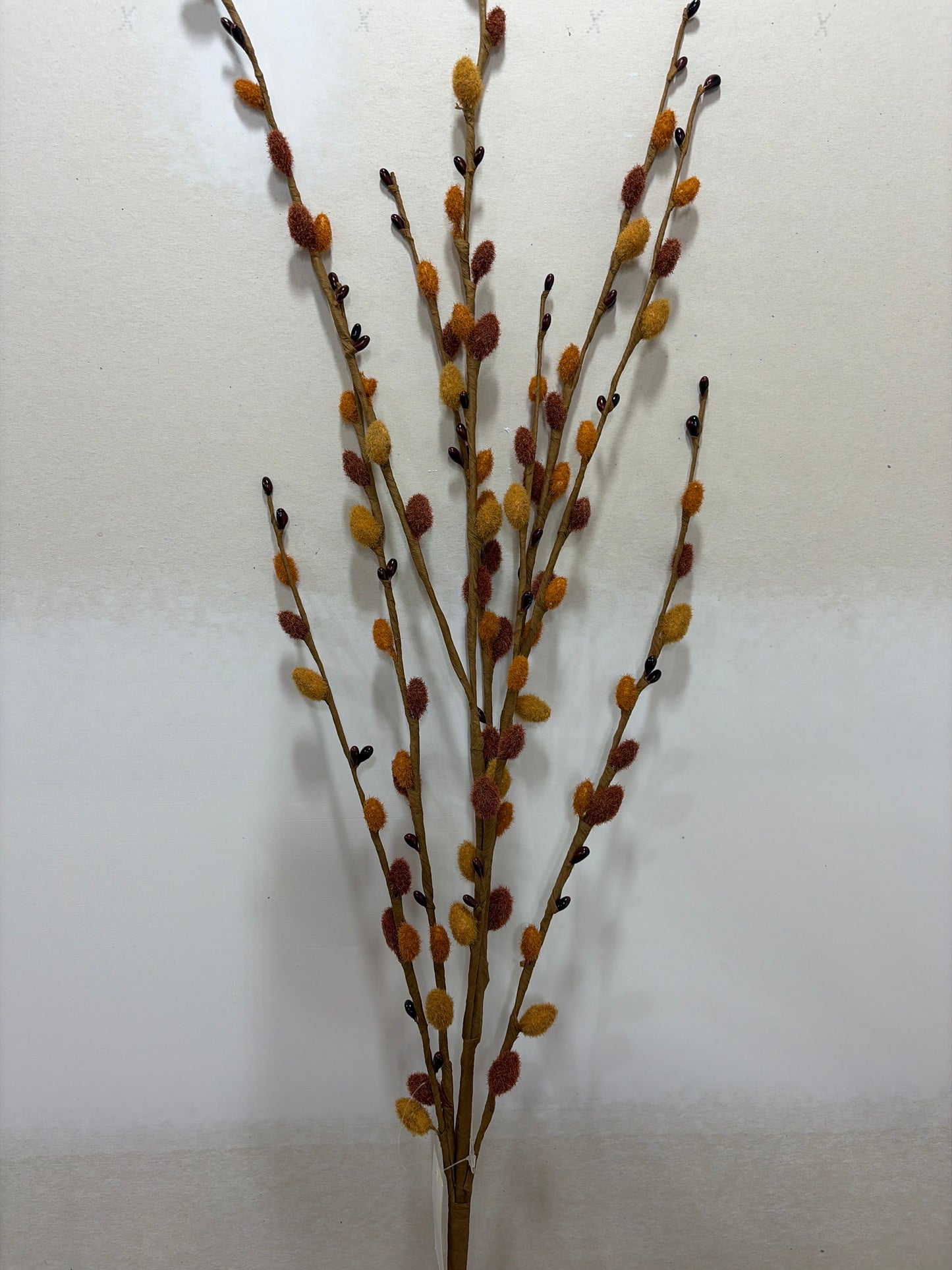 42in Orange/Gold/Brown Pussy Willow Spray K&K