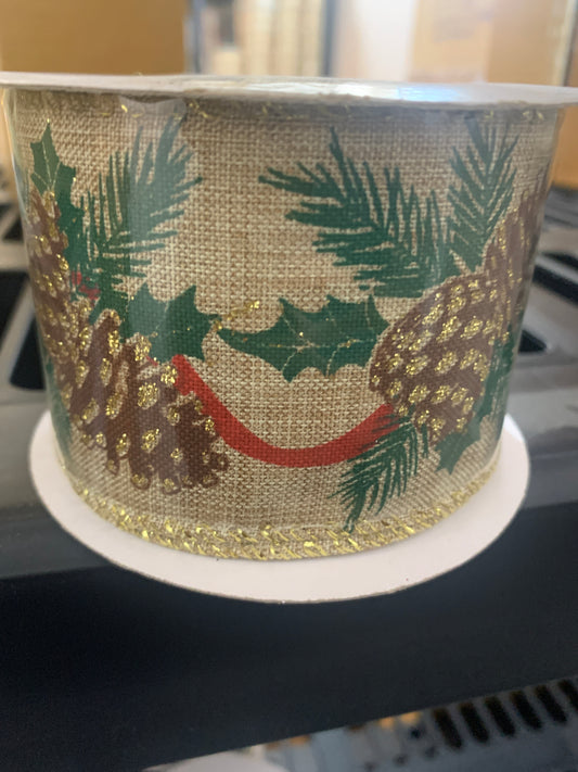 2.5 pinecones on natural Brian Lane Designs