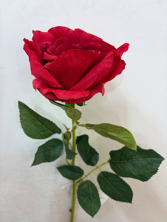 32in BLOOMING RED Tea Rose - Premium Artificial Flower for Wreaths, Arrangements & Home Decor
