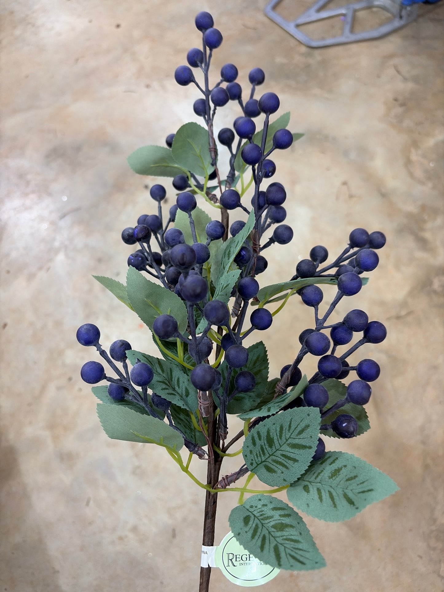 25in Blue Berry Spray - Premium Greenery for Wreaths, Arrangements and Home Decor Regency