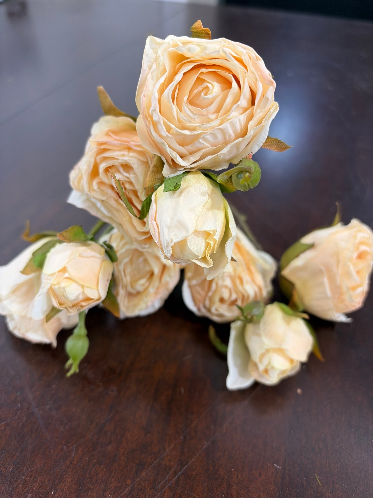 16in Cream Dried Rose Bundle x3