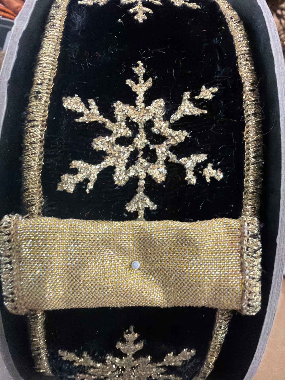 2in BLACK Velvet w/Gold Stars DStevens