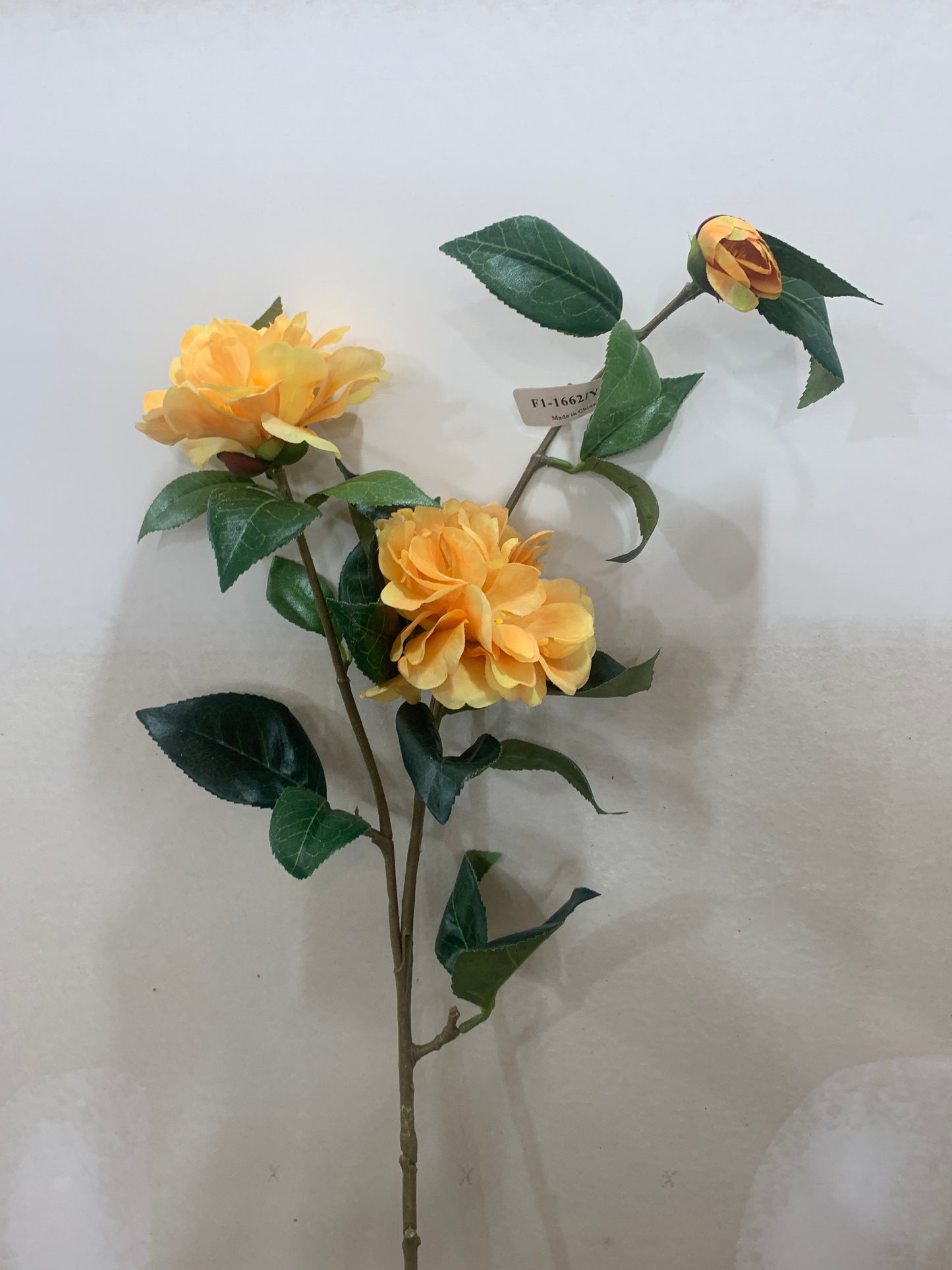 33in Yellow Camellia Spray