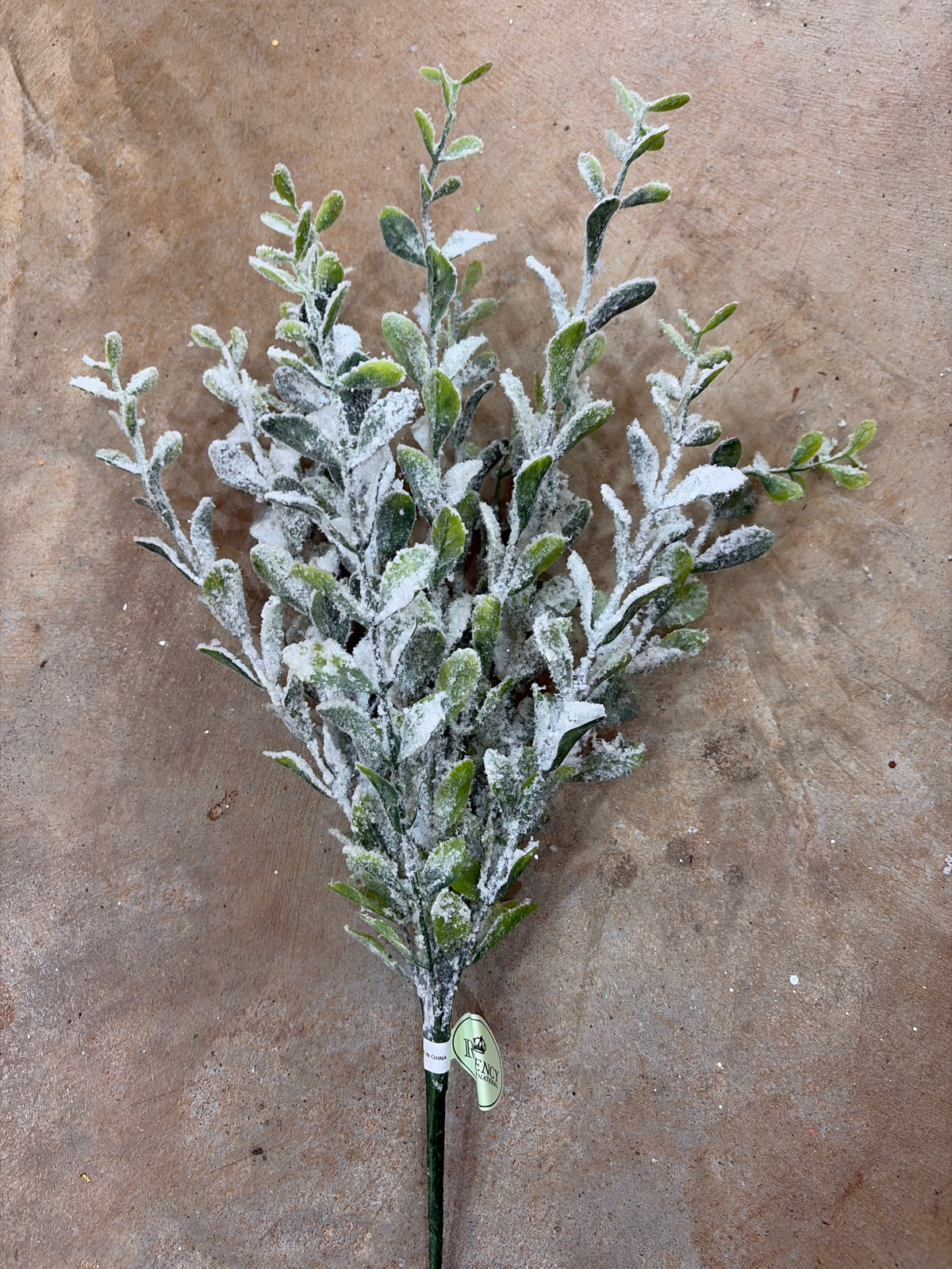 18in Snowy Boxwood - Premium Greenery for Wreaths, Arrangements and Home Decor Regency