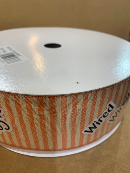 25yd x 2.5in Villa Melon / White