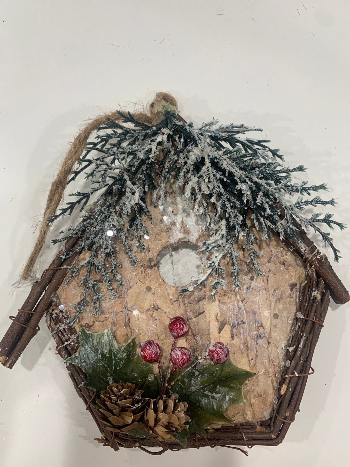 Rustic Flat Decorated Birdhouse